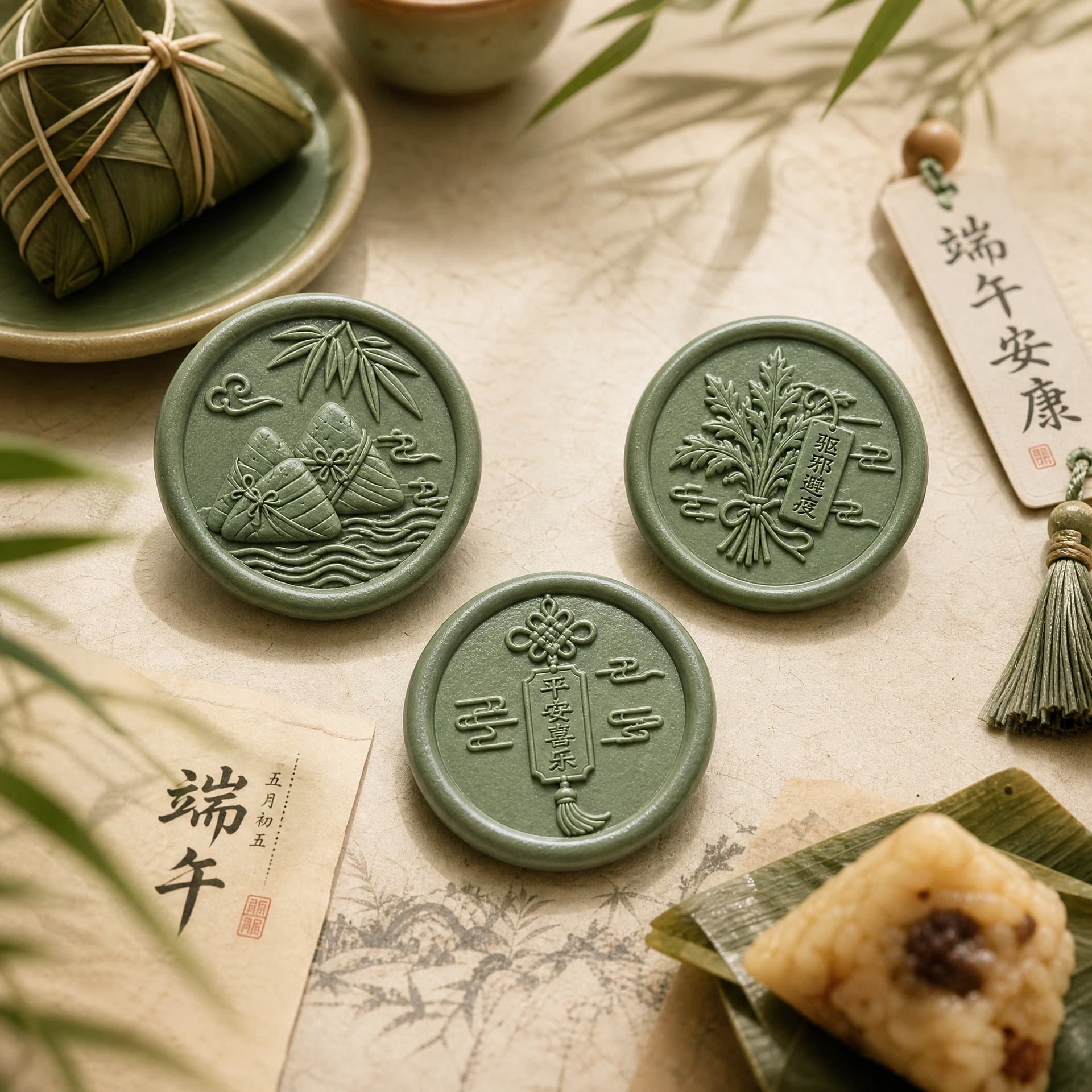 Dragon Boat Festival Series Wax Seal Stamp Wax Seal Envelope Custom Logo Design Wax Seal Wax Label Sticker