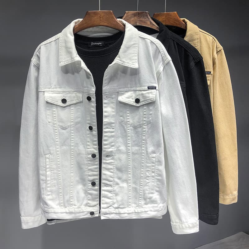 American Workwear Denim Jacket for Men, Youth Casual Jacket, New Style Men's Denim Coat, Fashionable Men's Denim Jacket