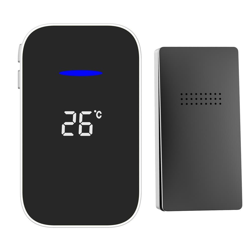 Cross-border self-powered wireless doorbell, waterproof with temperature display, remote control doorbell for hotel, hospital, long-distance elderly call button