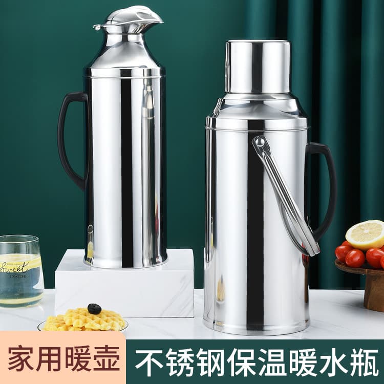 Factory Wholesale Stainless Steel Hot Water Bottle Dormitory Home Large Capacity Thermos with Glass Liner Warm Water Bottle