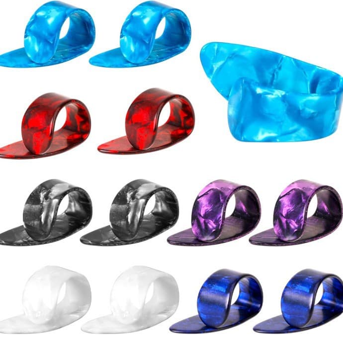Celluloid Guitar Thumb Pick Right Hand Guitar Finger Thimble Thumb Index Wooden Guitar Fingerstyle Fake Nail Plectrum