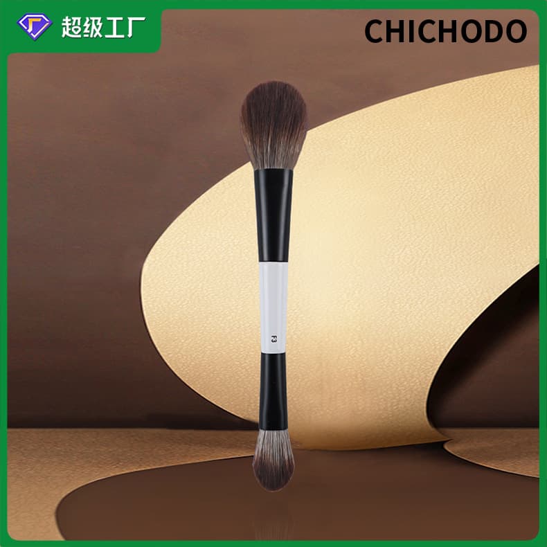 Cross-border hot style single double-ended foundation brush loose powder brush blush brush highlight brush beauty tools contour brush makeup brush