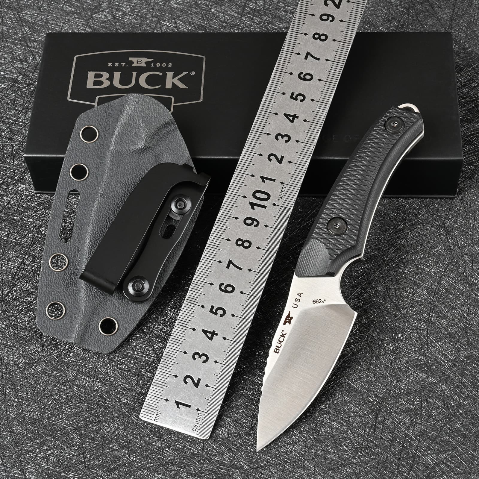 Cross-border Hot Selling BUCK 662 Outdoor Fixed Blade Survival Full Tang Tactical Knife for Field Self-defense and Fruit Cutting