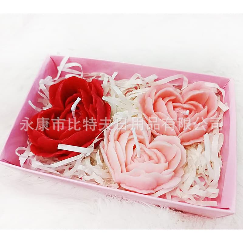 Low Temperature 45°C Ins Love Rose Flower Peony Candle Couple's Birthday Accompanying Gift Box Anti-scalding Low Temperature