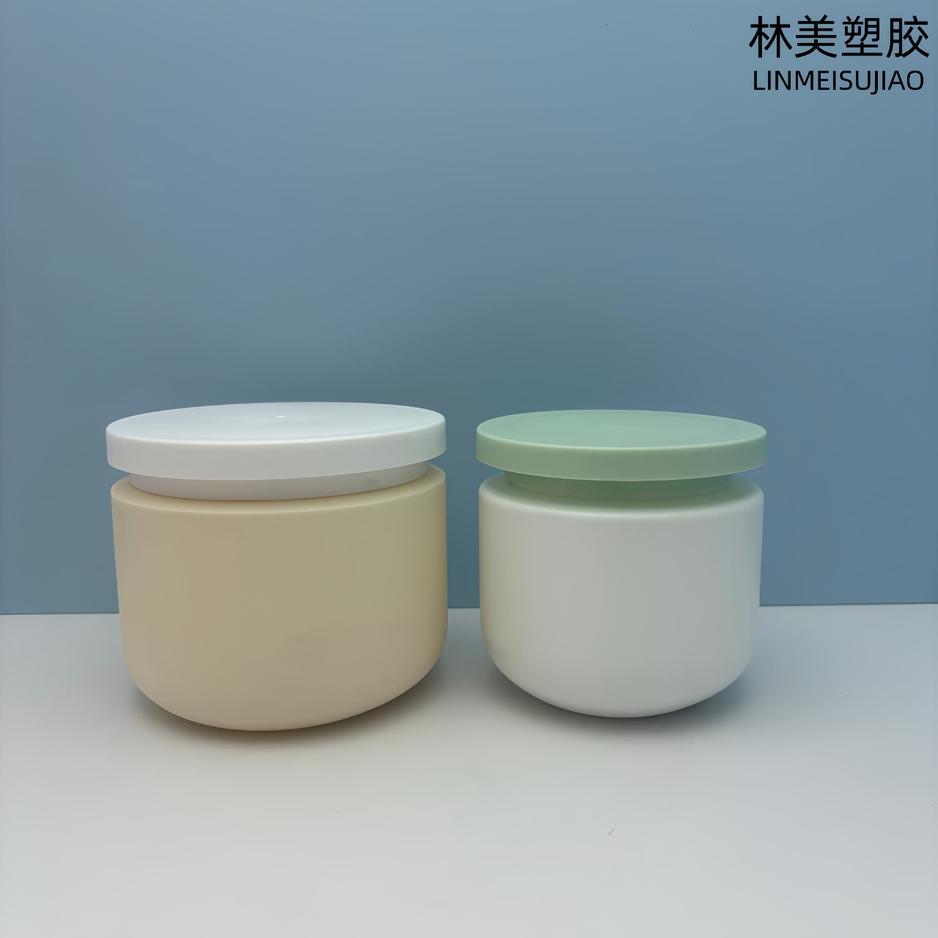 HDPE wide mouth cream jar 300ml500ml body scrub bottle macaron cover skin care product facial cream jar