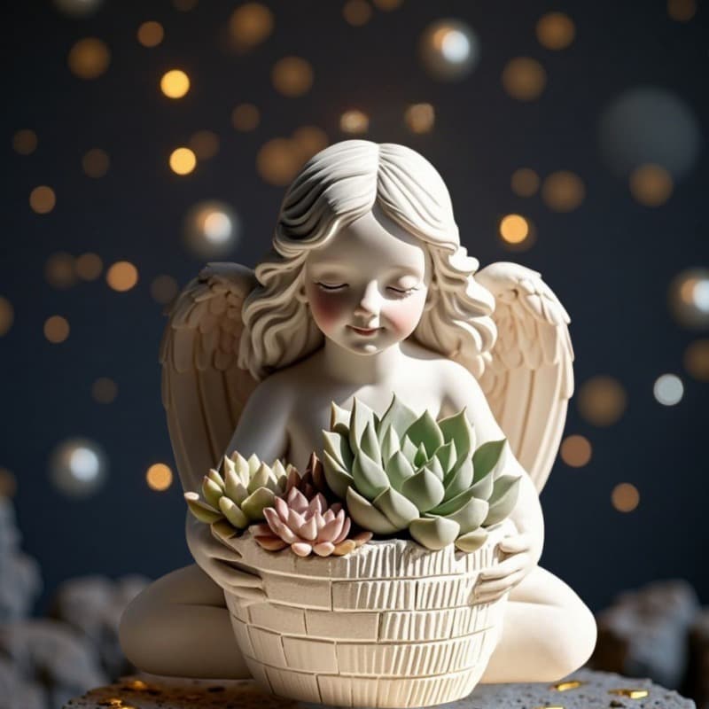 Cross-border popular angel silicone mold scented candle plaster flower pot DIY ornament mold