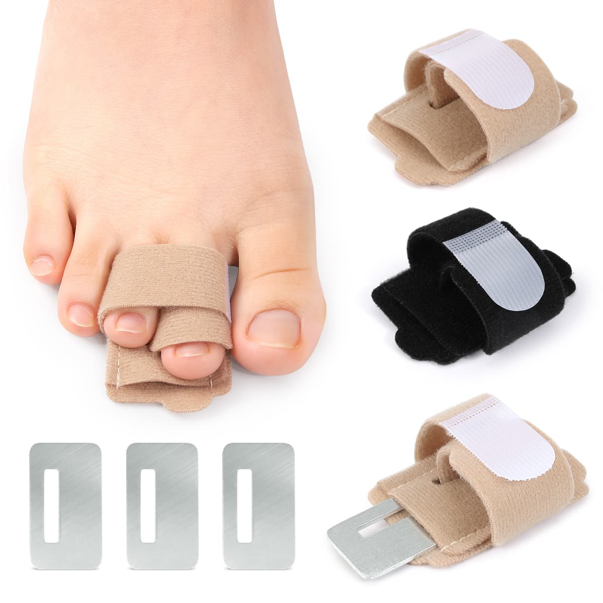 Toe Bending Corrector for Adults and Children, Overlapping Toe Fixation, Finger Fracture Correction Band, Toe Separator