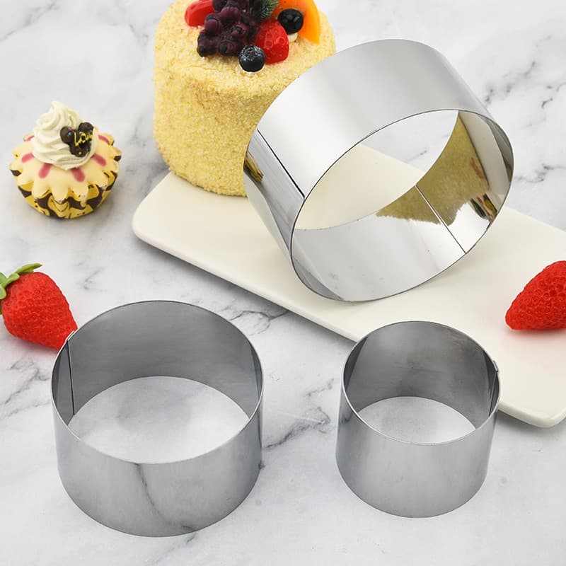 Factory Wholesale Stainless Steel Mousse Ring 3-Piece Round Cake Mold Household Biscuit Mold Kitchen Baking Tools