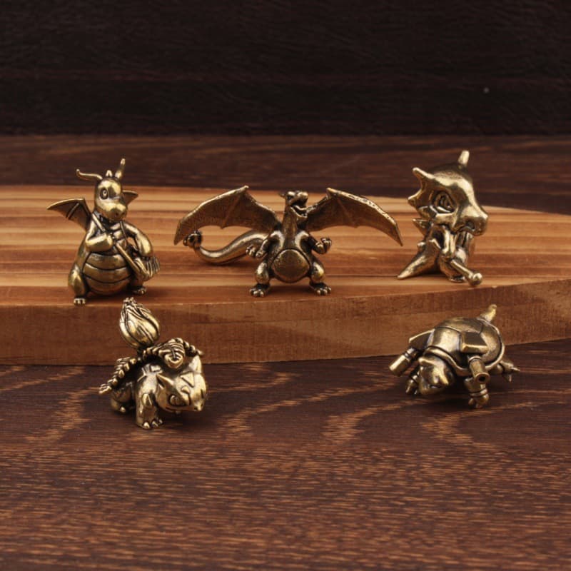 Pokemon Anime Miniature Brass Creative Ornament Cross-border Brass Craft Charizard Figurine