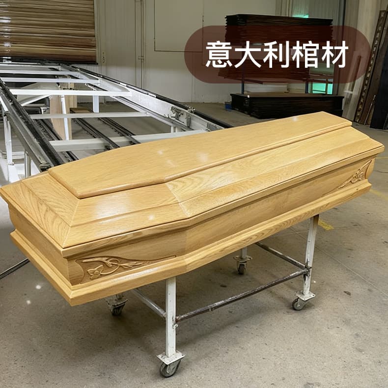 Italian Export Coffin Amazon Cross-Border European Style Solid Wood Large Burial Casket Urn Burial Box Wooden Coffin