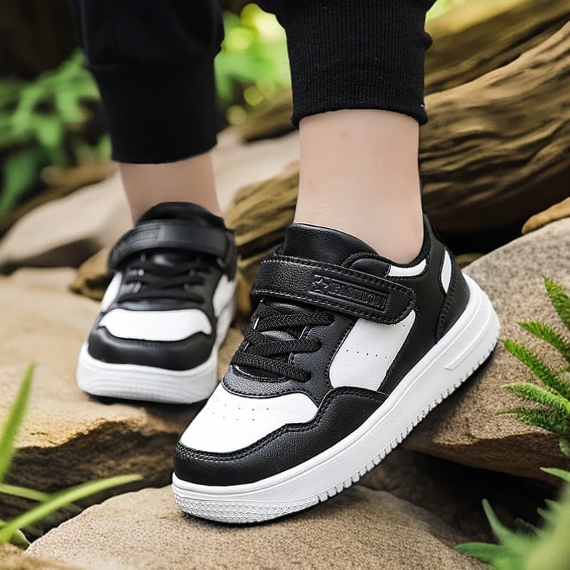 Cross-border Children's Sports Shoes Boys White Shoes Campus White Shoes Leather Waterproof Primary School Students Skate Shoes Girls Casual Shoes