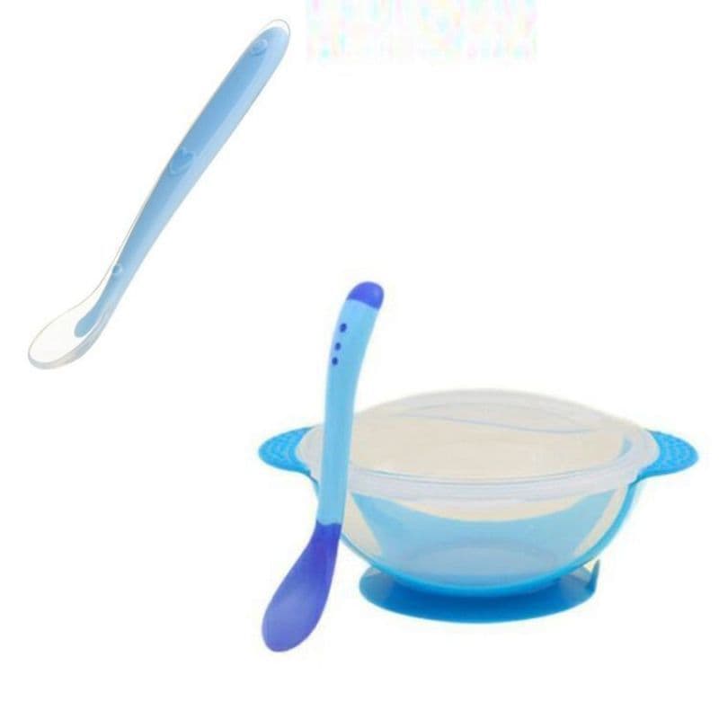 Baby Suction Bowl with Temperature-Sensing Spoon Set, Baby and Toddler Tableware, Home Dining Bowl Set
