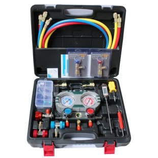 Car AC Manifold Gauge Set, Refrigerant Charging Tool, R134a Pressure Gauge with Box