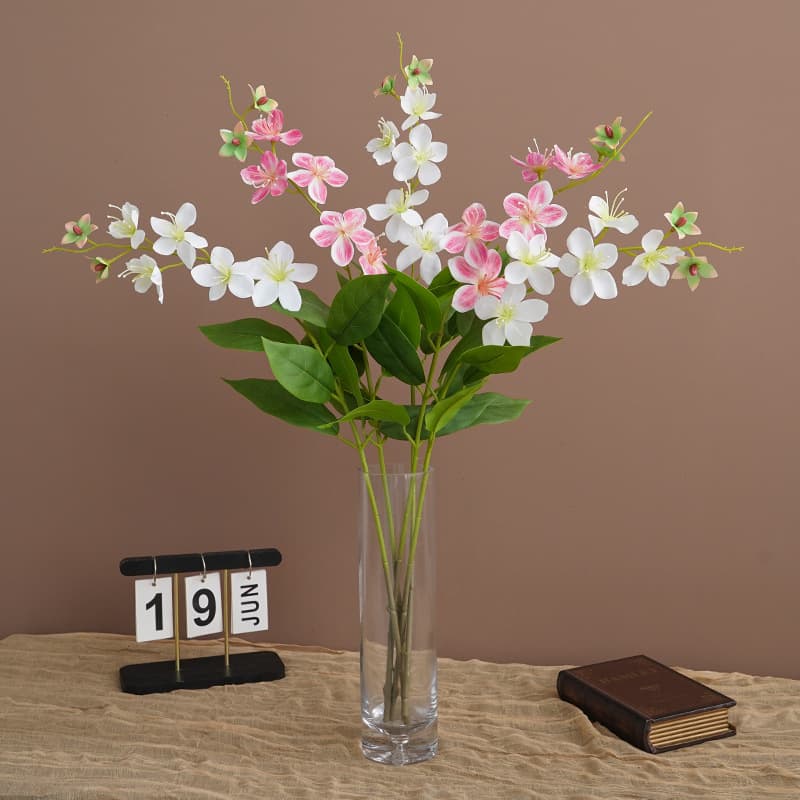 European Single Branch Hanging Jasmine Artificial Flower Light Luxury Home Living Room Flower Arrangement Begonia Green Plant Decoration Fake Flower