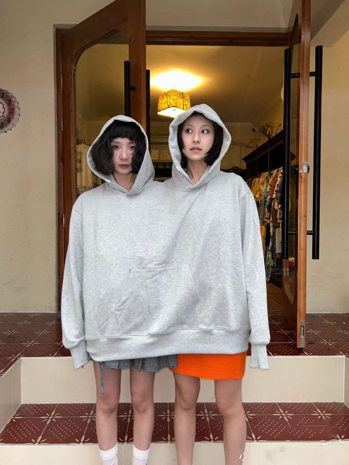 Creative New Couple Intimate Hoodie Novelty Funny Casual Loungewear Loose Bestie Matching Two-Person Jumpsuit Top