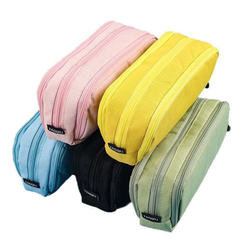 Cross-border High-Aesthetic Student Large-Capacity Pencil Case, 3D Student Stationery Bag, Double-Opening Double-Zipper Pencil Pouch, Dirt-Resistant Pencil Case