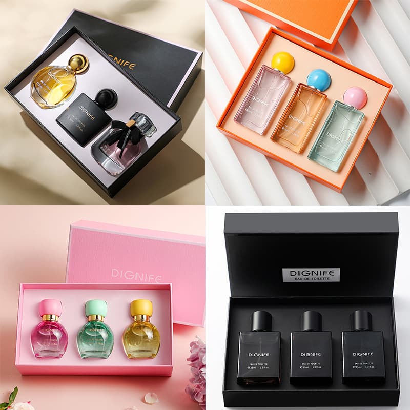 Cross-border direct supply of women's perfume gift box set free Zhishui black duck slices reverse Paris perfume three-piece set wholesale