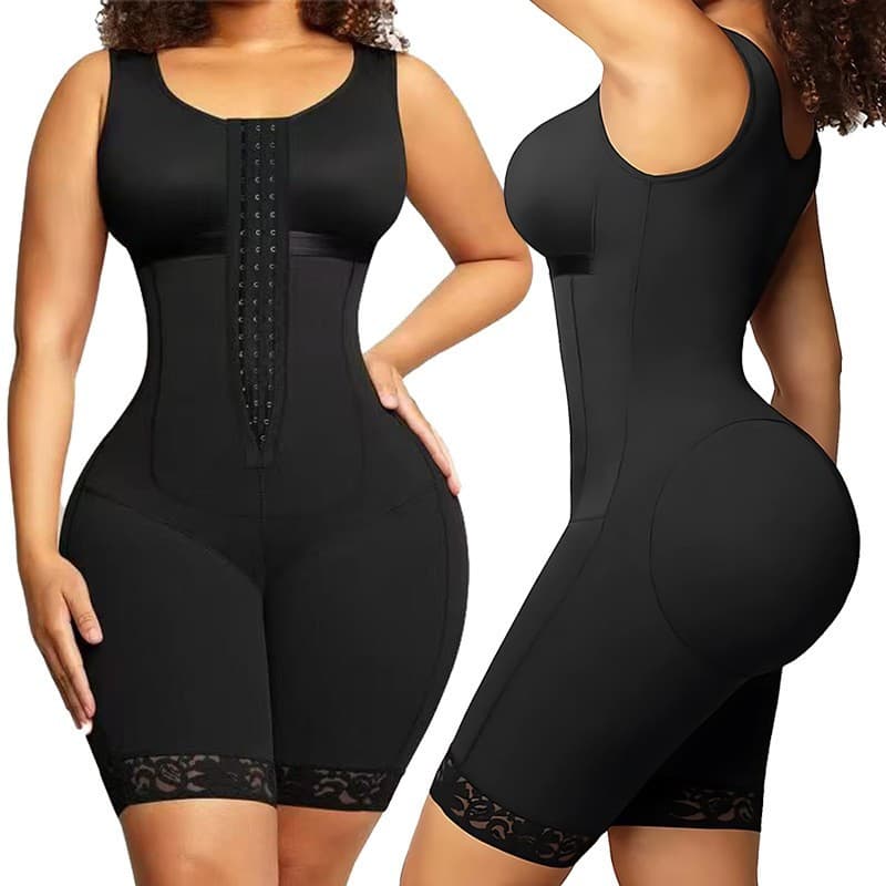 Cross-border European and American Plus Size Bodysuit with Buttons, Shapewear Bodysuit, Waist Trainer, Tummy Control, Hip Lifting, Body Shaping for Women
