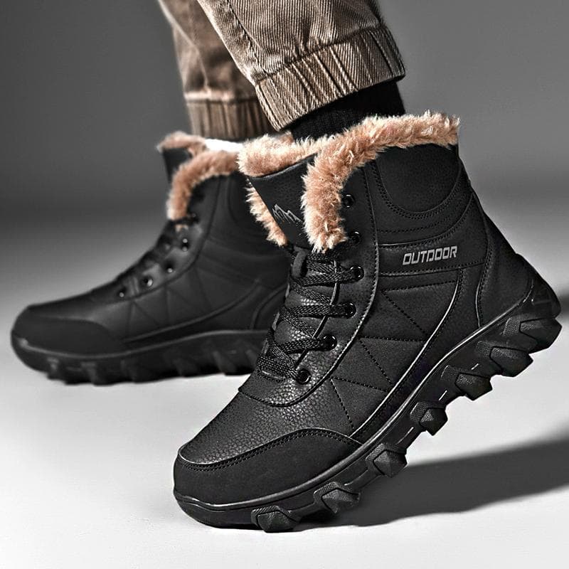 Men's winter warm thick-soled cotton shoes, outdoor plus size shoes, snow boots, men's Martin boots, large cotton shoes