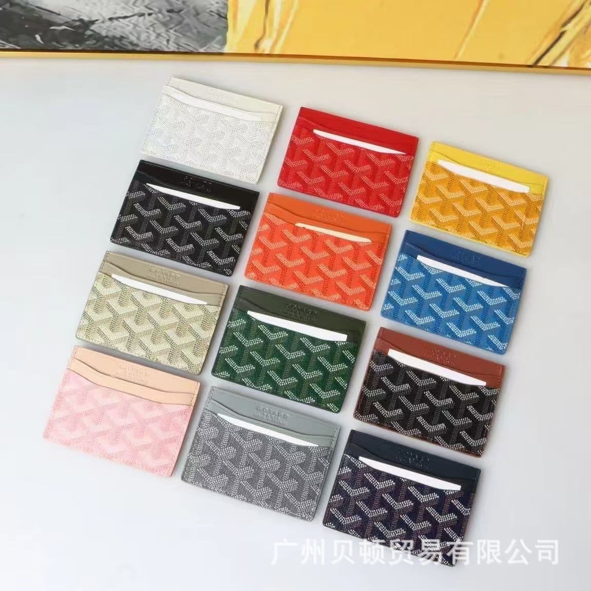 Goyard-style Dogtooth Card Holder ID Wallet Multi-slot Card Case Coin Purse Unisex Minimalist Premium Card Holder