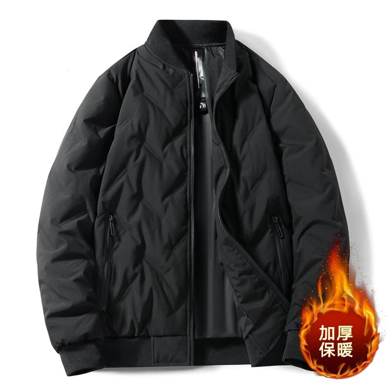 Gray Duck Down Coat Outerwear 2024 Winter New Style Down Jacket Business Casual Baseball Collar Cardigan Baseball Top