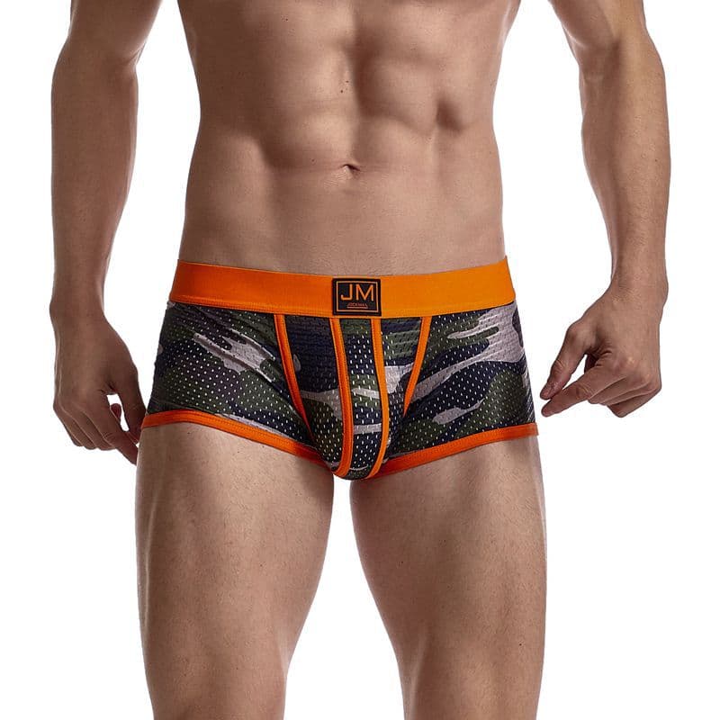 Sexy Low Waist Men's Underwear Breathable Mesh Nylon Fabric Quilted Pattern Briefs Comfortable Wicking Form-Fitting Trunks