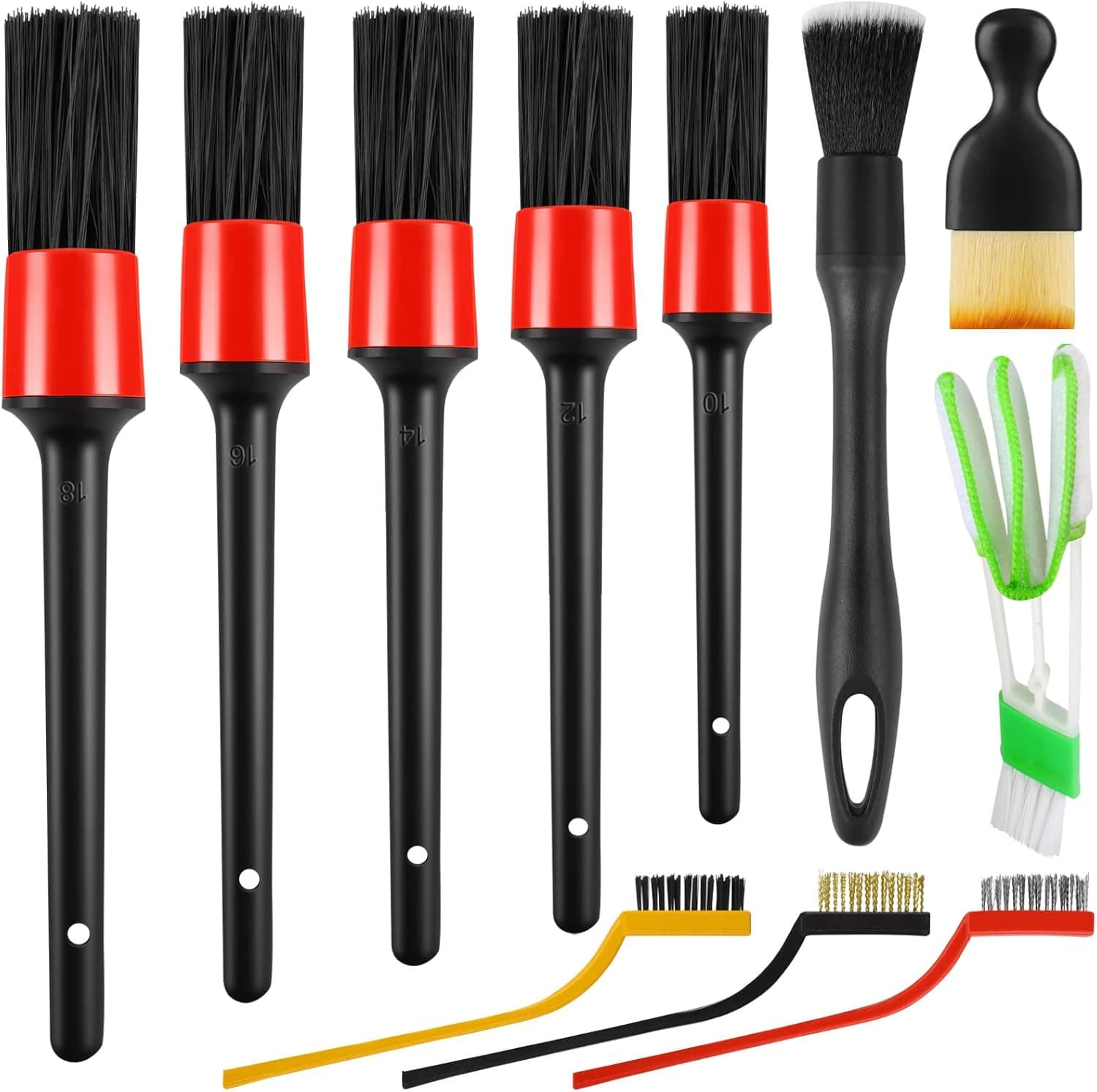 Cross-border 11-piece set of car interior detail brushes, air-conditioning inlet gap brushes, detail brushes, round-head paint brushes, cleaning brushes
