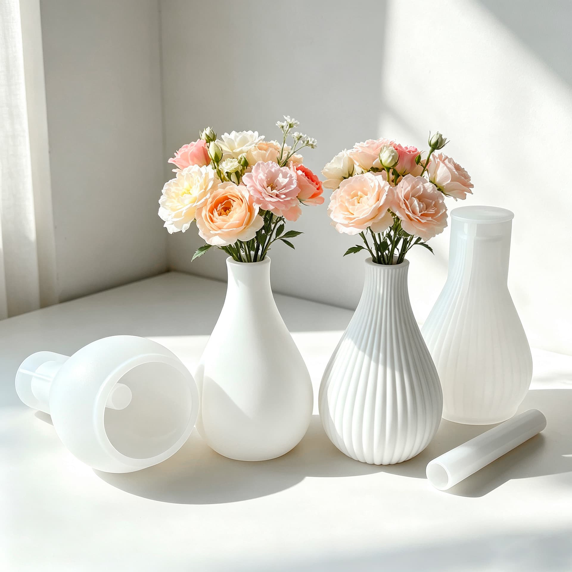 Vase Silicone Mold DIY Crystal Epoxy Resin Flower Vase Plaster Cement Flower Pot Decoration Living Room Ornament Mold