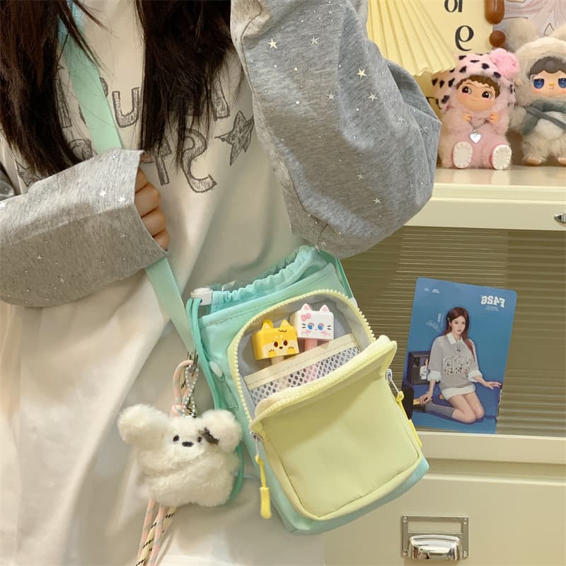 Phone Bag 2025 New Style Water Bottle Holder Contrast Color Lightweight Crossbody Bag for Women Cute