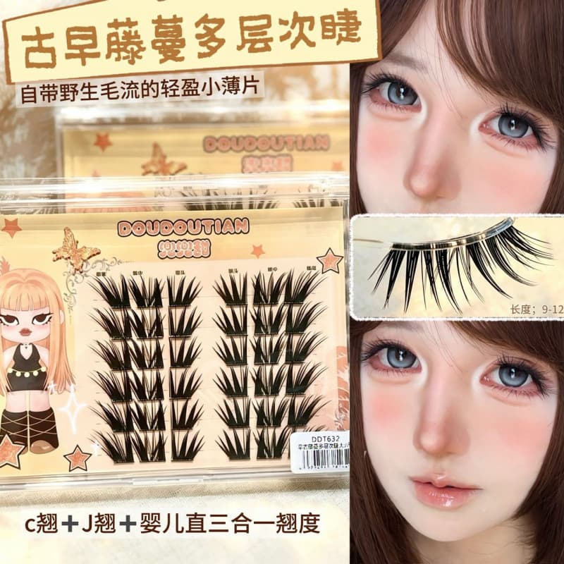 Doudou Sweet Ancient Vine Multi-Layer False Lashes Natural Simulation Imitation Lash Extensions Multiple Curls 2026 New Style Lashes