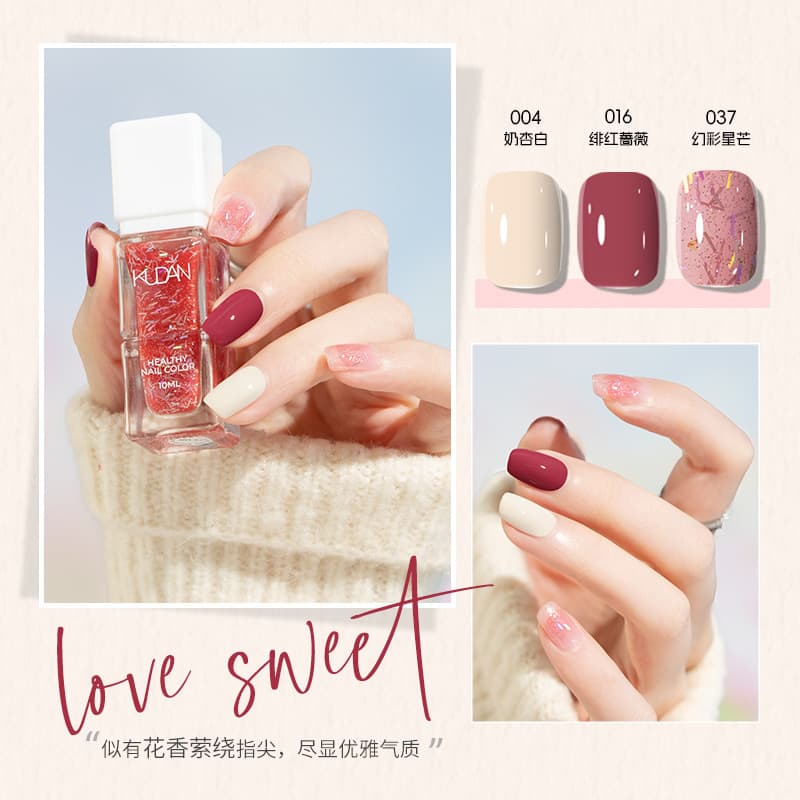 Kudan Ice Crystal Water-Based Peelable Nail Polish, No-Bake, Long-Lasting, Quick-Dry, Scented, Nude Color Nail Polish Manufacturer