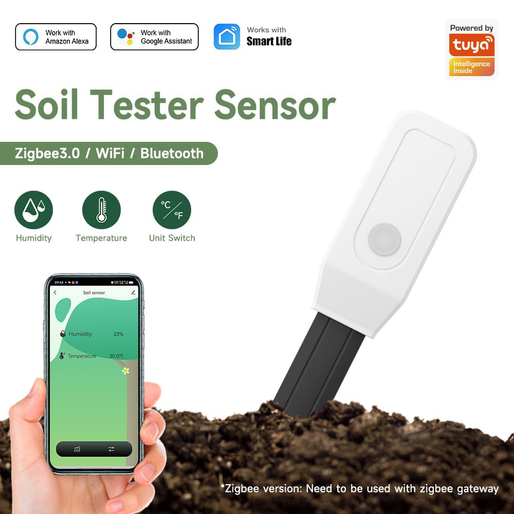 Smart Soil Moisture and Temperature Sensor 2-in-1 Bluetooth Soil Moisture Detector Soil Detector