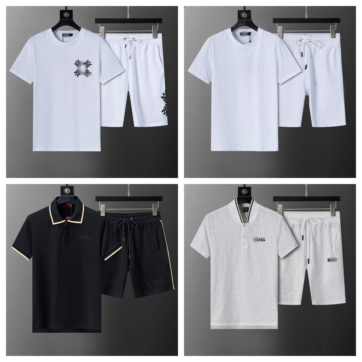 New High-Quality FEN Short-Sleeve Set DI Summer Classic Letter All-Over Print Unisex Summer