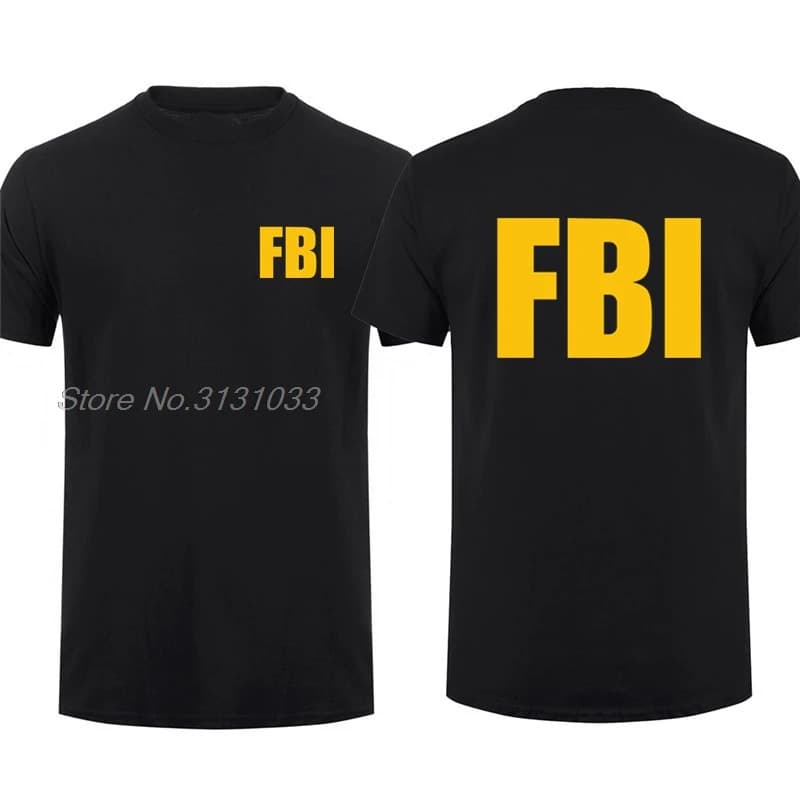 【Cross-border EU Size】FBI T-Shirt Men's Cool United States T-Shirt Short
