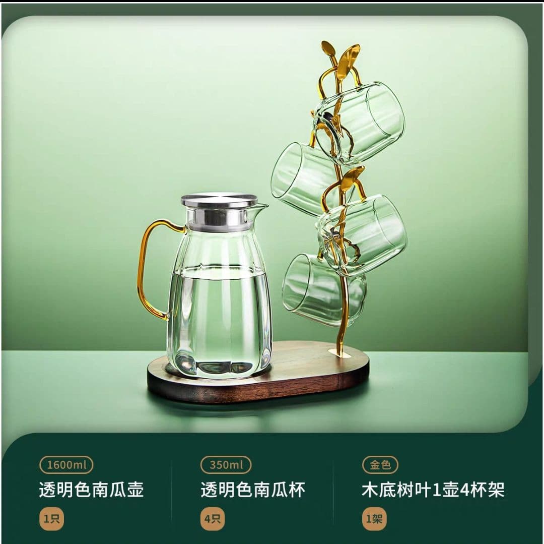 High borosilicate high-looking pumpkin pot cold kettle juice pot set wholesale cold kettle amber pot household glass pot