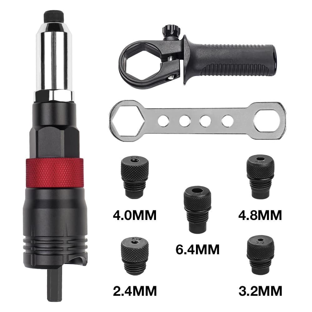 Electric rivet gun conversion head pull core rivet gun fully automatic nut pull rivet gun pull nail aluminum alloy body portable