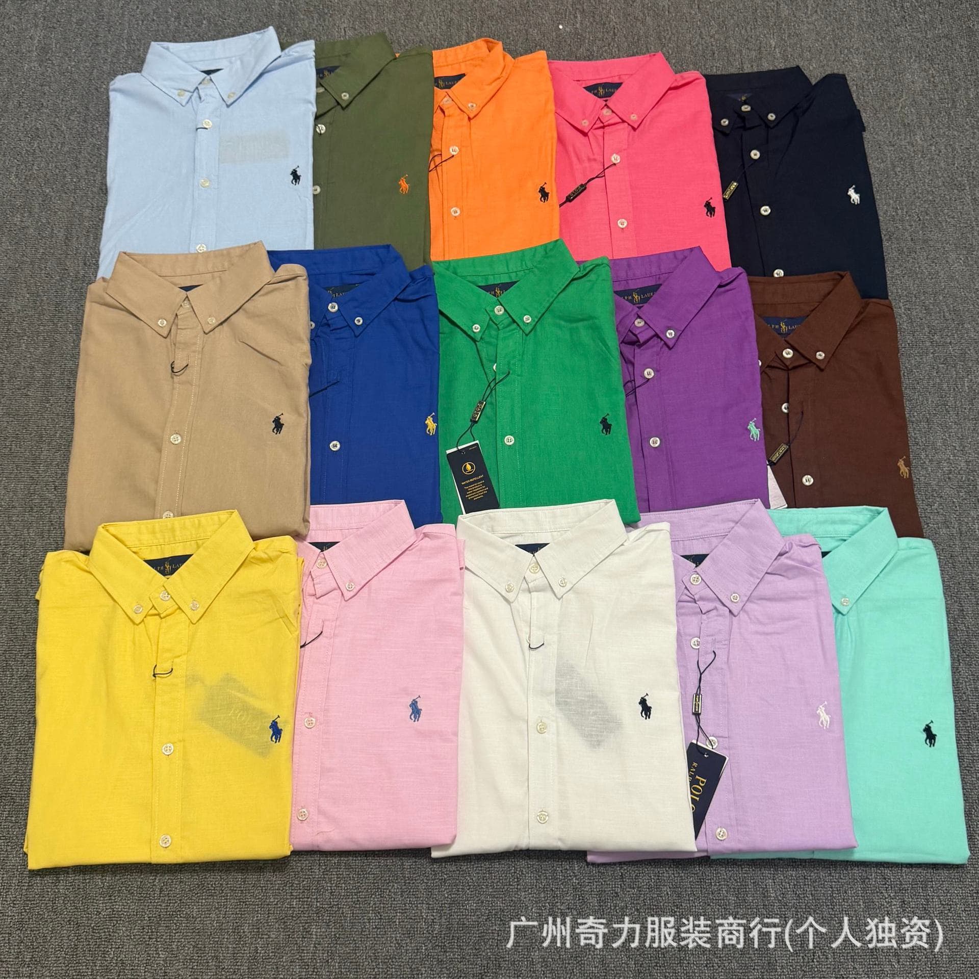 RL Ralph Lauren Linen Shirt with Pony Embroidery, Unisex Retro Loose-Fit Long-Sleeve Shirt