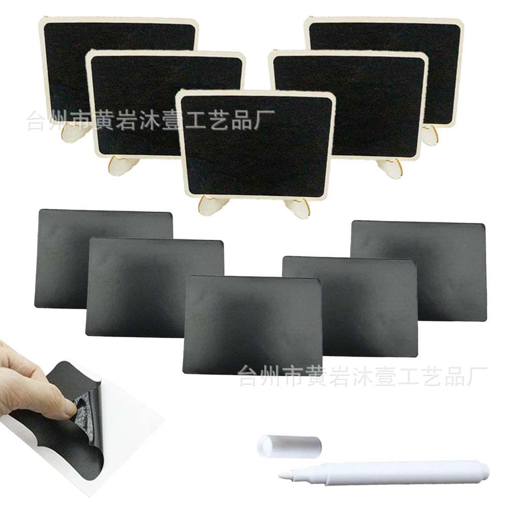 Cross-border Mini Small Blackboard Stand-up Rectangular Children's Drawing Board Display Signs, Restaurant and Shop Ornaments with Stickers and Chalk