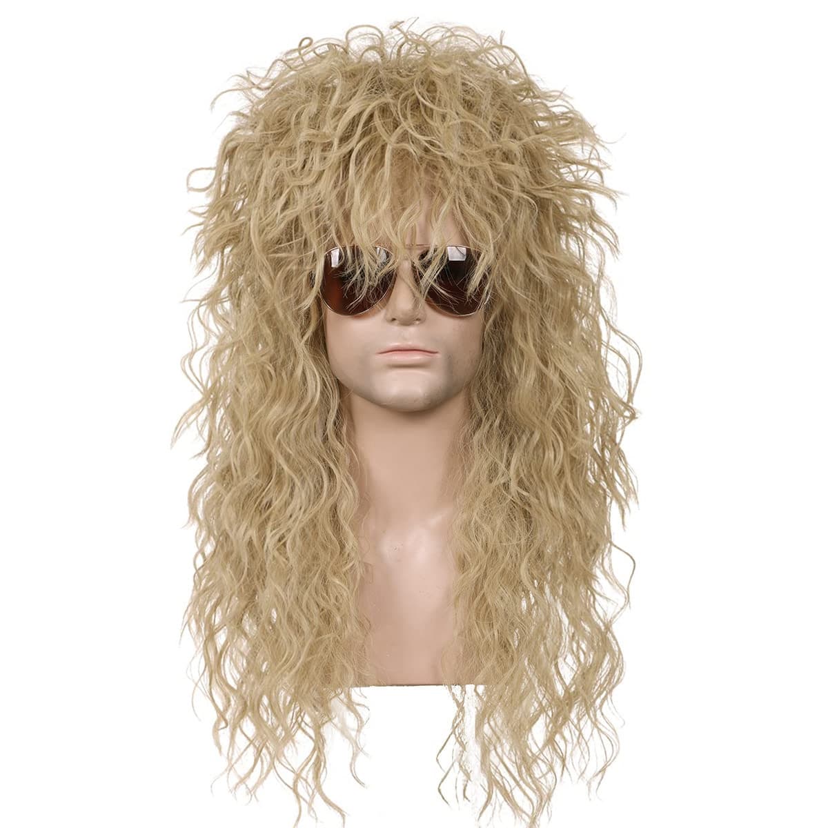 European and American Women's Blonde Rock Mullet Wig Glam Punk Rock Star Cosplay Wig
