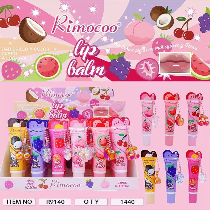 Rimocoo Export Cross-border New Water Gloss Lip Gloss Long-lasting Moisturizing Cartoon Pendant Apple Fruit Lip Gloss
