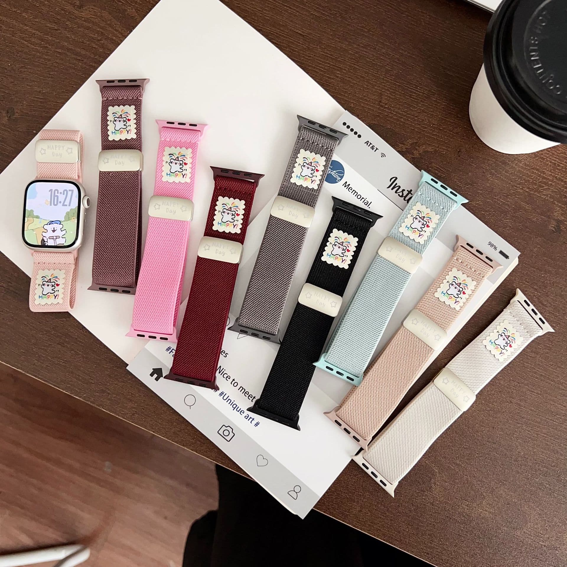 Line Nylon Magnetic Buckle Strap Compatible with Apple iWatch 4 5 6 7 8 9 S10 Watch Band