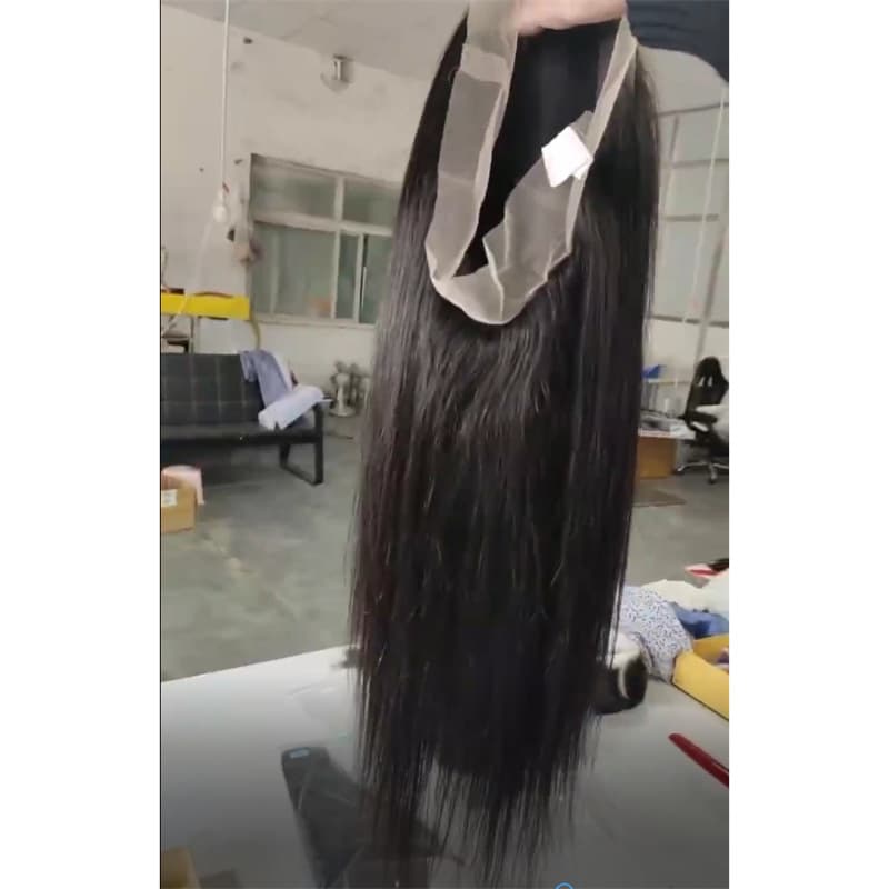 Factory In-Stock Human Hair Full Lace Wig Straight Real Hair Full Lace Headgear