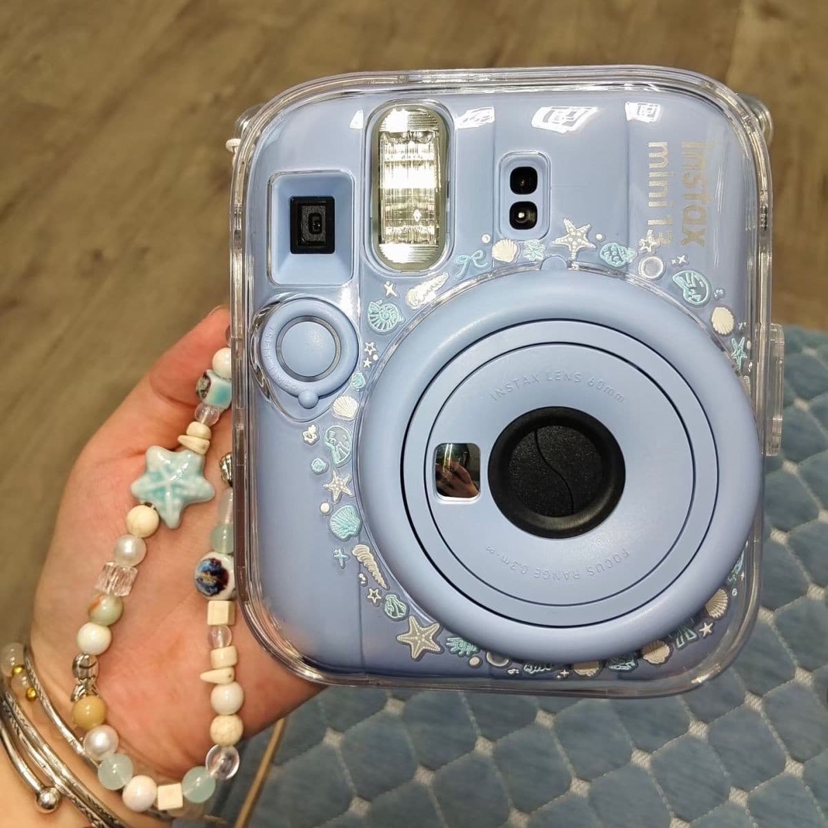 mini13 transparent shell instax crystal hard shell camera protective shell chain