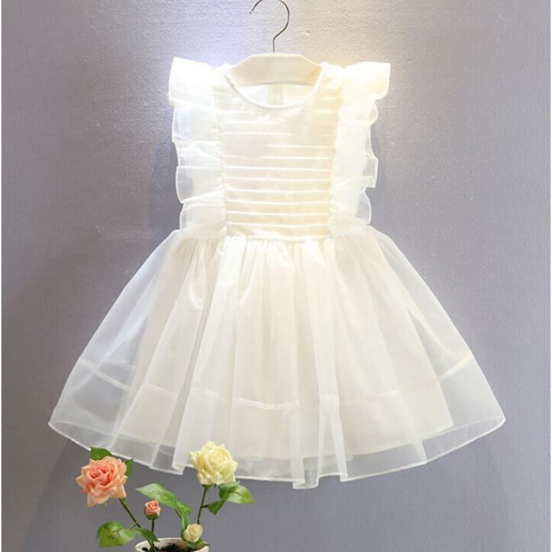 Korean girl's dress, summer dress, super fairy girl's stylish fluffy white gauze dress, children's princess dress, summer dress
