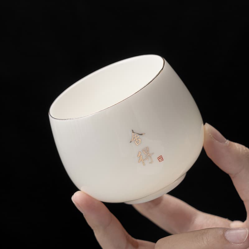 White Porcelain Ceramic Tea Cup, Individual Drinking Cup, Home Tea Set, Master Cup, Yuzhu White Porcelain, Special Use Gift Box