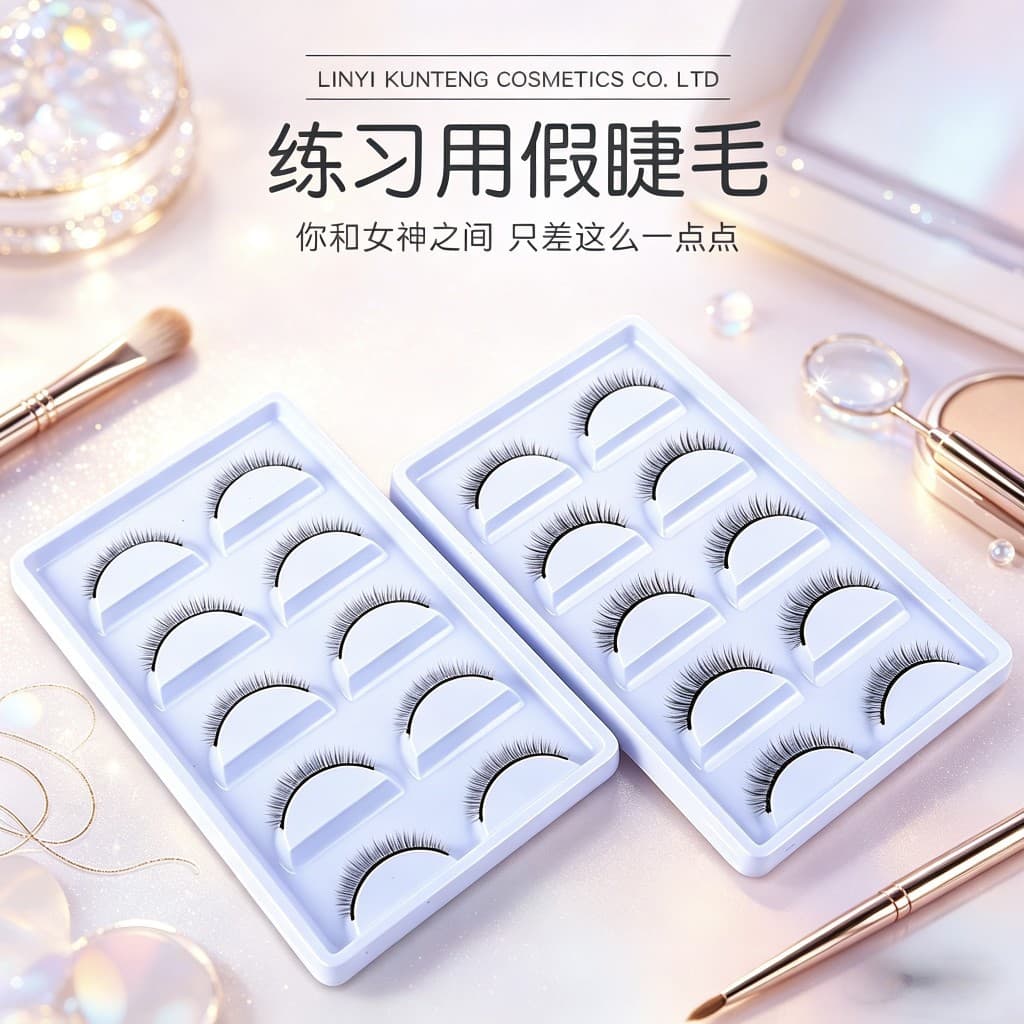 Transparent lash strip for eyelash extension practice, beginner training tool for lash mapping and crafting