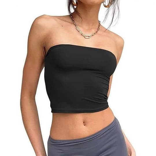 Cross-border European and American tube tops pure desire high-end vest design short navel exposed slim sexy hot girl women's clothing
