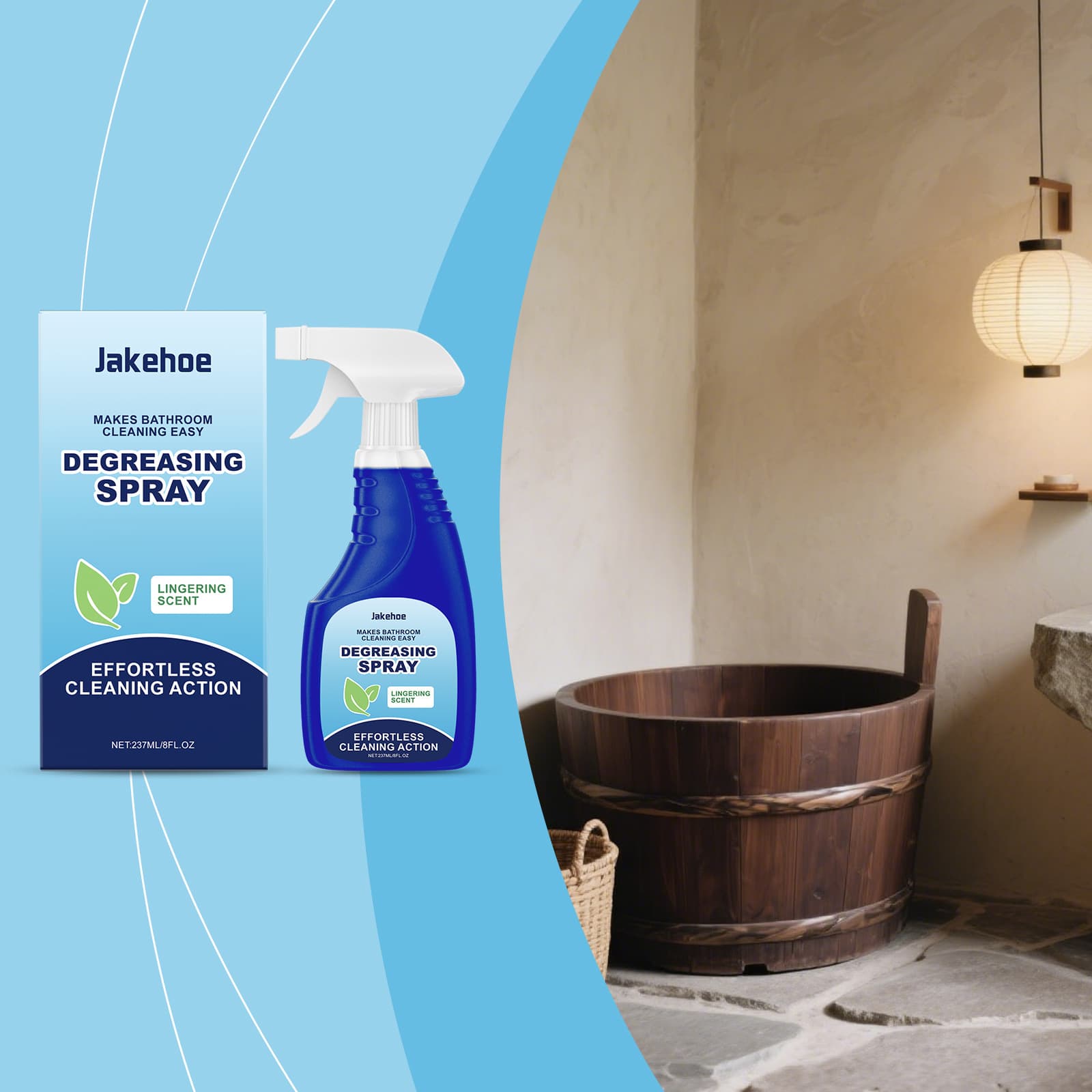 JAKEHOE Bathroom Cleaning Spray for Shower, Countertops, and Wall Stains - Home Renovation Care