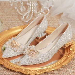 Bridal Shoes for Women, Dual-Purpose for Xiuhe Suit and Wedding Dress, 2025 New Style Bride Shoes, Comfortable Crystal High Heels