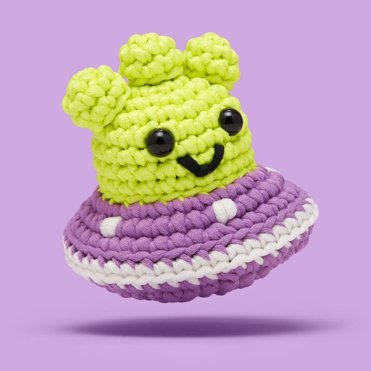 Cross-border hot-selling DIY beginner knitting crochet fluorescent yarn UFO kit with English video
